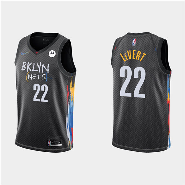 Men's Brooklyn Nets #22 Caris LeVert 2020 Black City Edition Stitched NBA Jersey