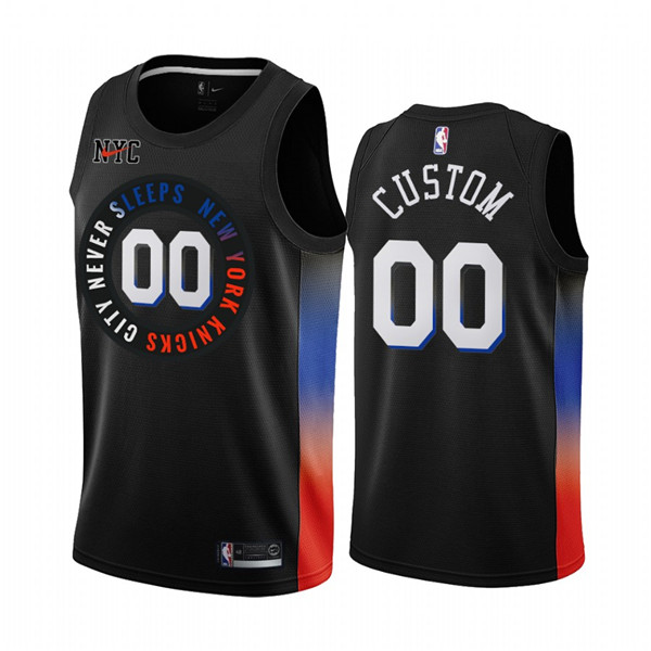 Men's New York Knicks Active Player Custom Black City Edition 2020-21 Stitched NBA Jersey