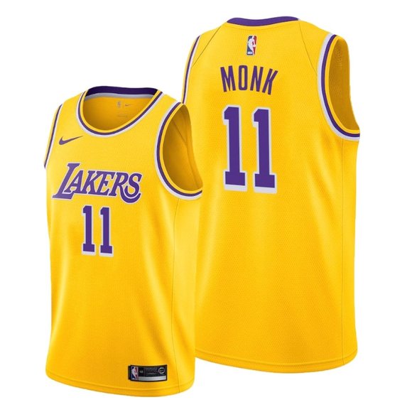 Men's Los Angeles Lakers #11 Malik Monk Yellow Stitched Basketball Jersey - Click Image to Close