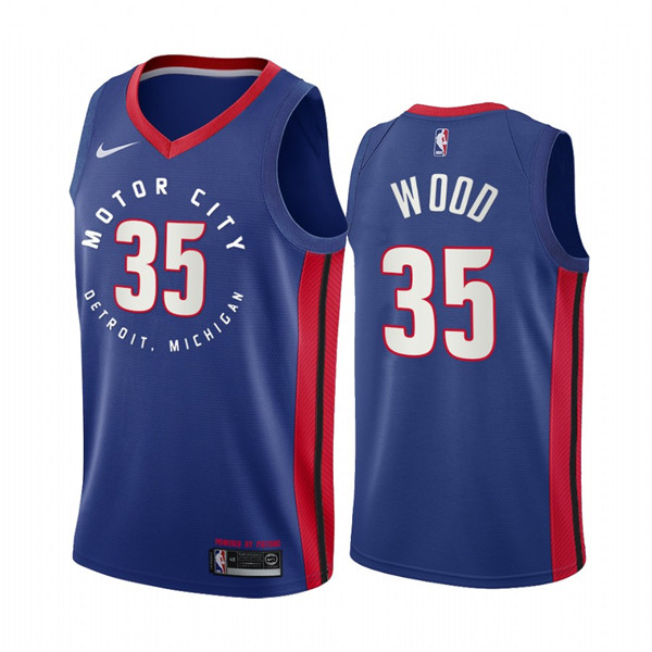 Men's Detroit Pistons #35 Christian Wood Navy Motor City Edition 2020-21 Stitched NBA Jersey