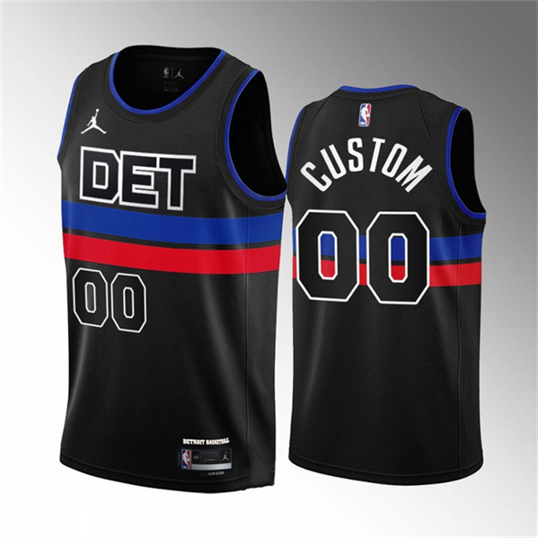 Men's Detroit Pistons Active custom Black 2022/23 Statement Edition Stitched Jersey