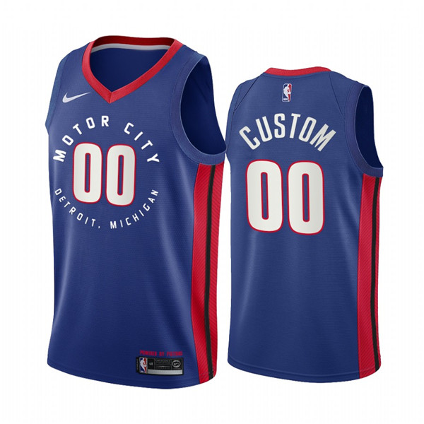 Men's Detroit Pistons Active Player Custom Navy Motor City Edition 2020-21 Stitched NBA Jersey