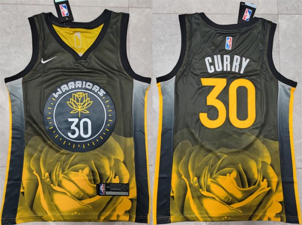 Men's Golden State Warriors #30 Stephen Curry 2022/2023 Black City edition Stitched Basketball Jersey