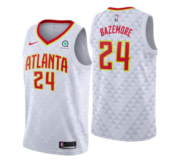 Men's Atlanta Hawks #24 Kent Bazemore White Statement Edition Stitched Jersey