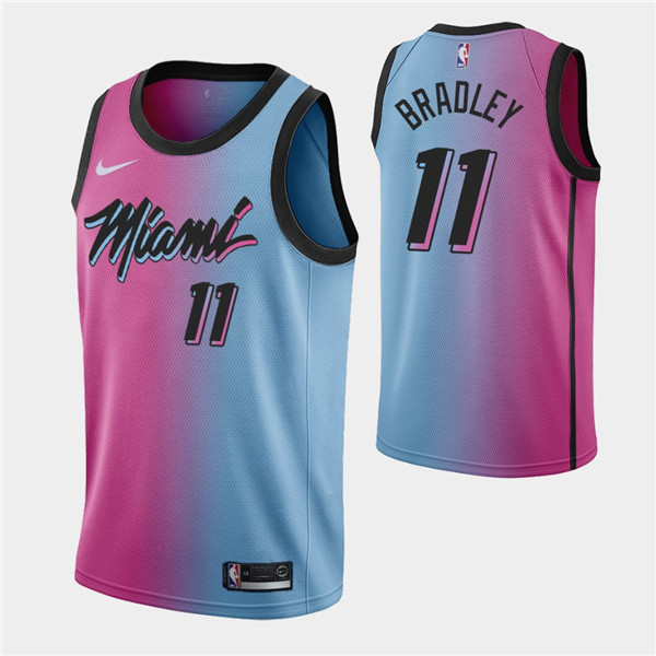 Men's Miami Heat #11 Avery Bradley 2021 Blue/Pink City Edition Vice Stitched NBA Jersey