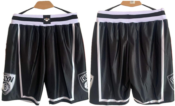 Men's Brooklyn Nets Black Shorts (Run Small) - Click Image to Close