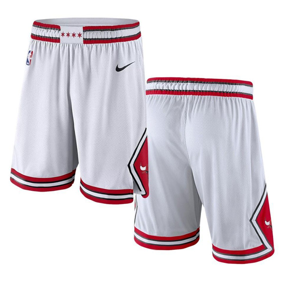 Men's Chicago Bulls White Shorts (Run Smaller)