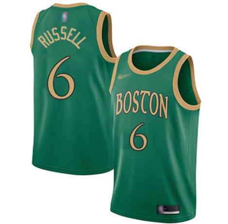 Men's Boston Celtics #6 Bill Russell Green Stitched Jersey