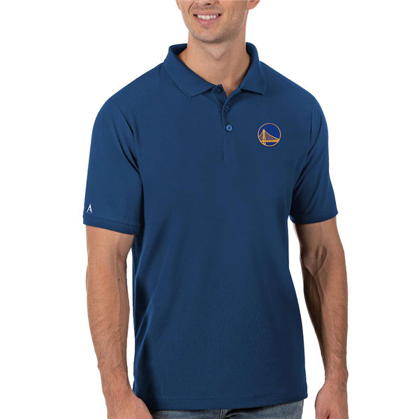 Men's Golden State Warriors Antigua Royal Legacy Pique Polo - Click Image to Close