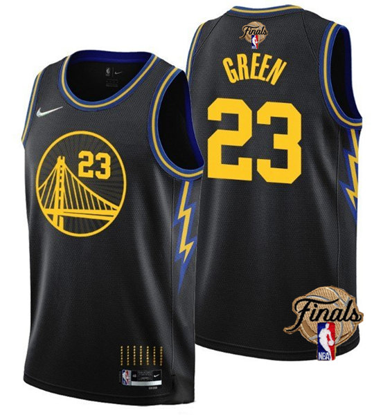 Men's Golden State Warriors #23 Draymond Green 2021/22 City Edition Black 75th Anniversary NBA Finals Stitched Basketball Jersey