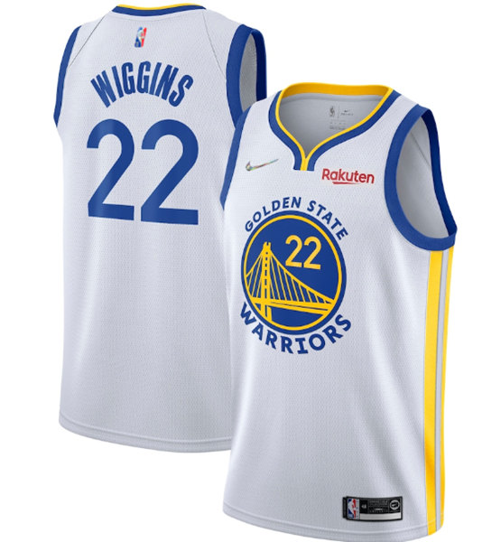 Men's Golden State Warriors #22 Andrew Wiggins 2022 White 75th Anniversary Stitched Jersey