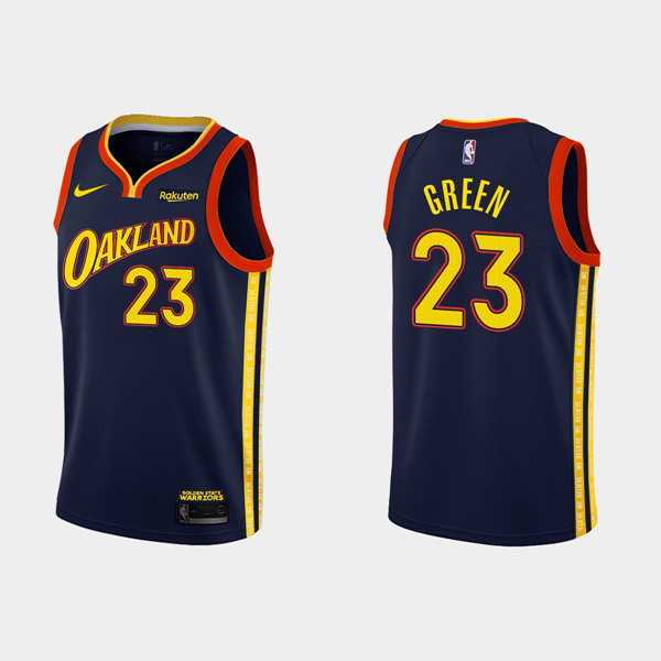 Men's Golden State Warriors #23 Draymond Green 2020-21 City Edition Navy Stitched NBA Jersey - Click Image to Close