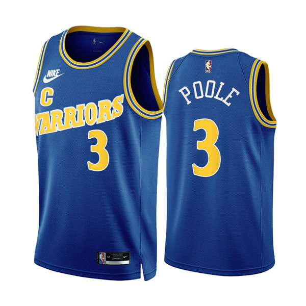 Men's Golden State Warriors #3 Jordan Poole 2022/23 Royal Classic Edition Stitched Basketball Jersey - Click Image to Close