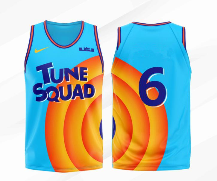 Men's Miami Heat #6 Tune Squad Stitched NBA Jersey - Click Image to Close