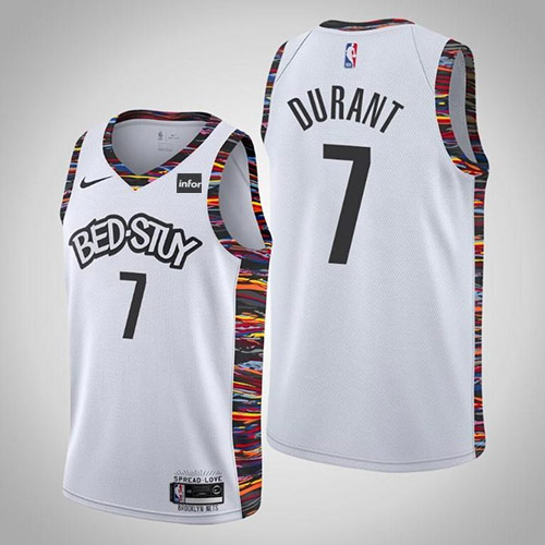 Men's Brooklyn Nets #7 Kevin Durant White 2019 City Edition Stitched NBA Jersey