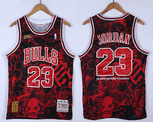 Men's Chicago Bulls #23 Michael Jordan Red Throwback Stitched Basketball Jersey