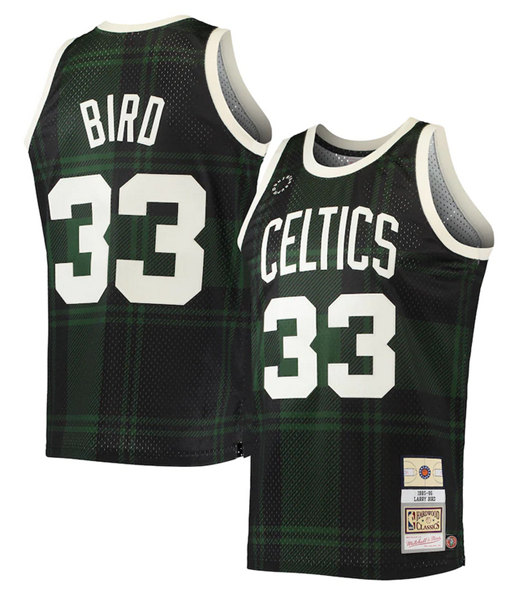 Men's Boston Celtics #33 Larry Bird 1985-86 Hardwood Classics Uninterrupted Swingman Stitched Jersey - Click Image to Close