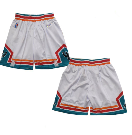 Men' SA Spurs White Shorts (Run Smaller)