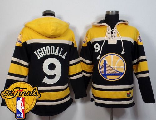 Warriors #9 Andre Iguodala Navy Blue The Finals Patch Sawyer Hooded Sweatshirt NBA Hoodie