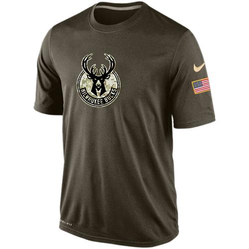 Milwaukee Bucks Salute To Service Nike Dri-FIT T-Shirt (All Size)