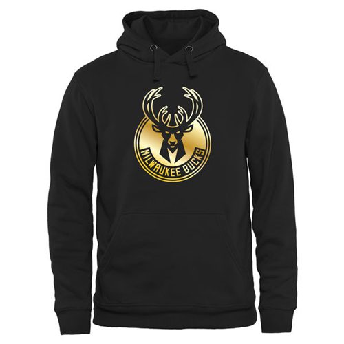 Milwaukee Bucks Gold Collection Pullover Hoodie Black - Click Image to Close