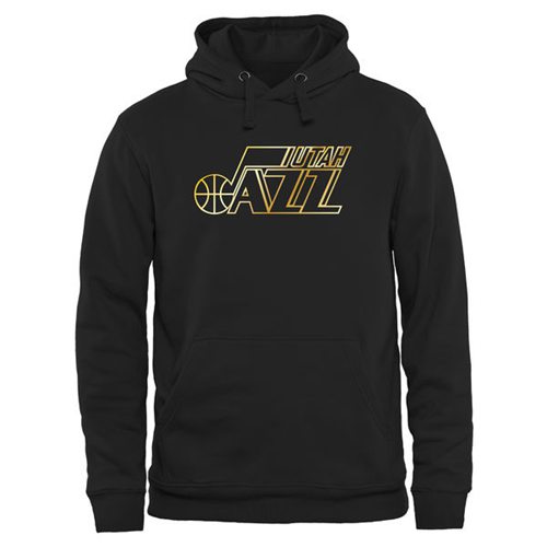 Utah Jazz Gold Collection Pullover Hoodie Black - Click Image to Close