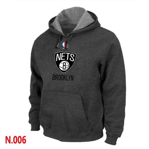 NBA Brooklyn Nets Pullover Hoodie Dark Grey - Click Image to Close