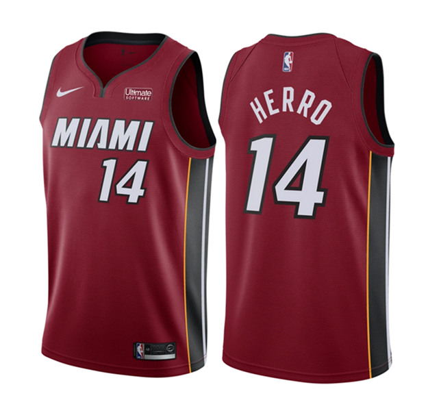 Men's Miami Heat #14 Tyler Herro City Edition Red Stitched NBA Jersey