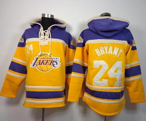 Los Angeles Lakers #24 Kobe Bryant Gold Sawyer Hooded Sweatshirt NBA Hoodie