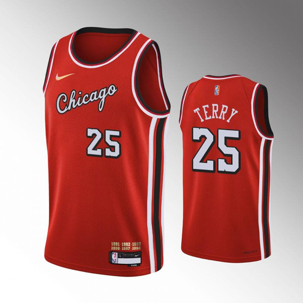 Men's Chicago Bulls #25 Dalen Terry Red Stitched Basketball Jersey