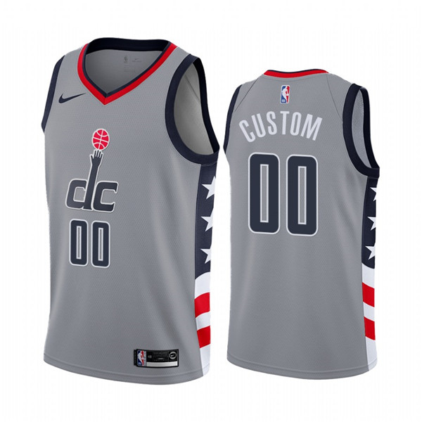 Men's Washington Wizards Active Player Custom Gray City Edition 2020-21 Stitched NBA Jersey