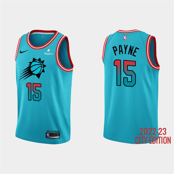 Men's Phoenix Suns #15 Cameron Payne 2022-23 Blue City Edition Stitched Basketball Jersey