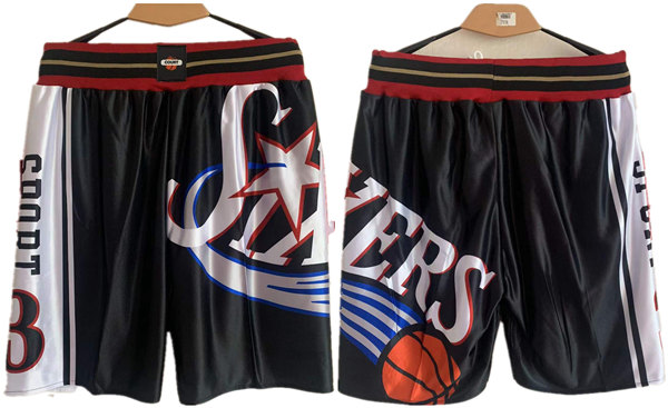 Men's Philadelphia 76ers Black Shorts (Run Small)