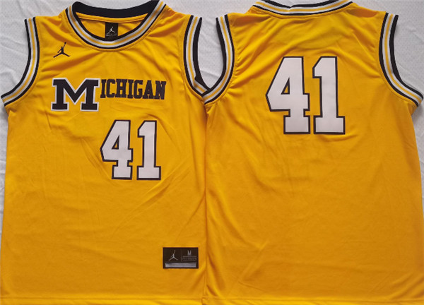 Michigan Wolverines #41 Glen Rice Yellow Stitched Jersey