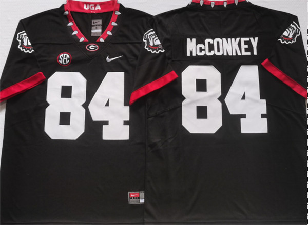 Georgia Bulldogs #84 McCONKEY Black College Football Stitched Jersey