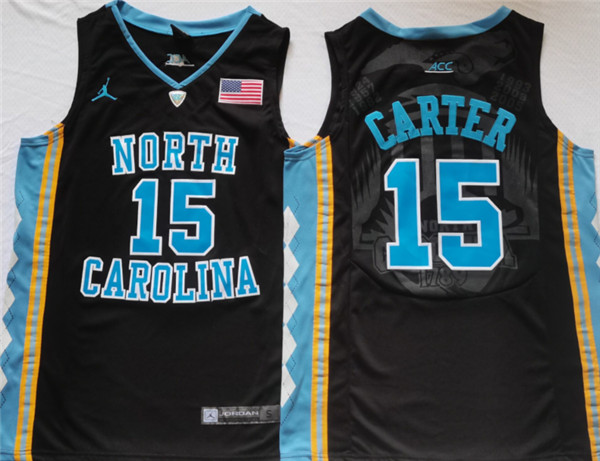 North Carolina Tar Heels #15 Vince Carter Black Stitched Jersey - Click Image to Close