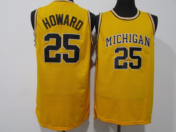 Michigan Wolverines #25 Jace Howard Yellow College Stitched Football Jersey