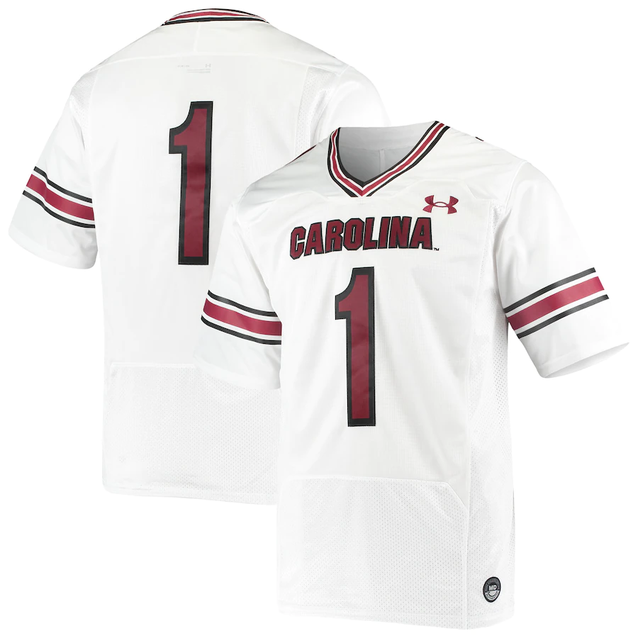 South Carolina Fighting Gamecocks #1 White Stitched Jersey