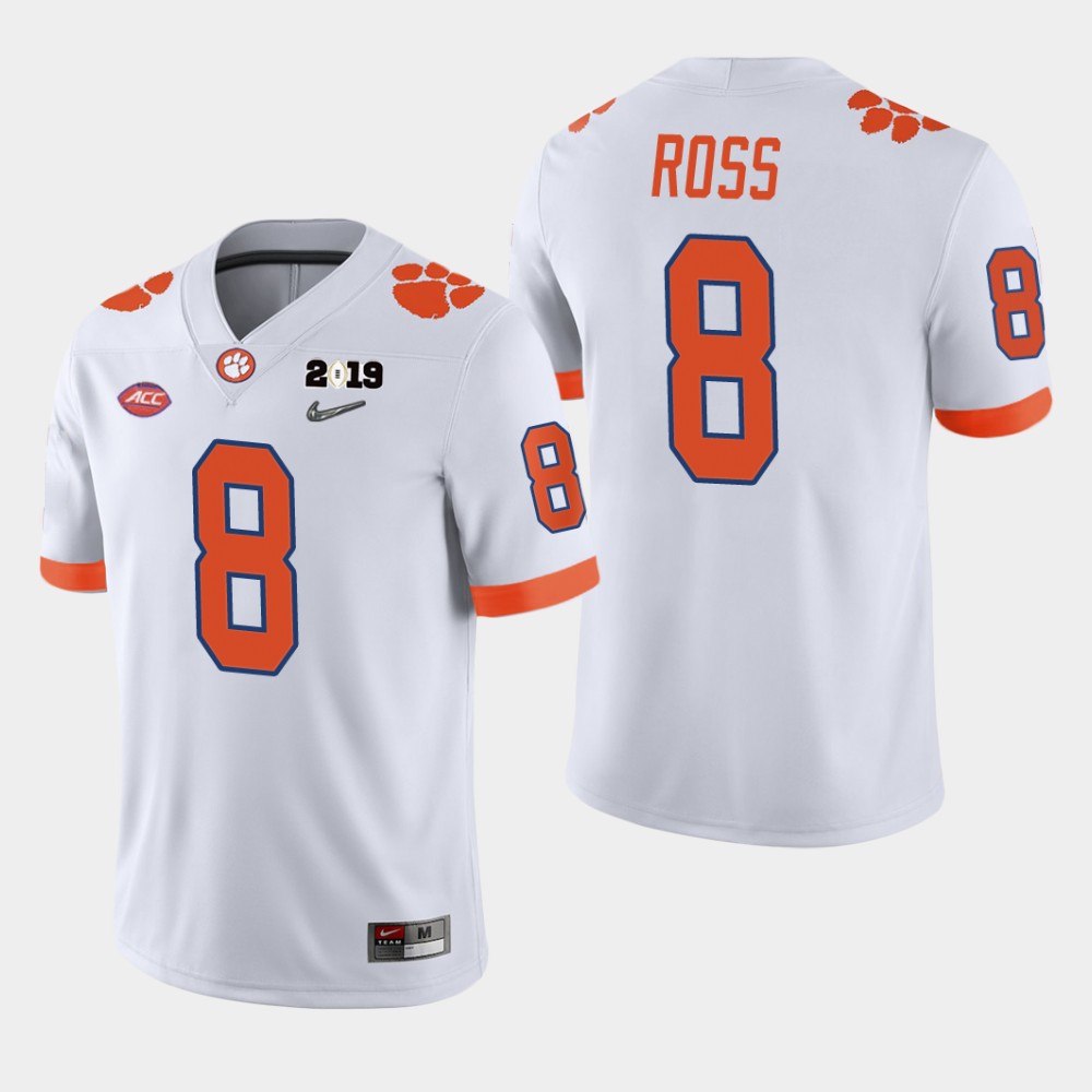 Clemson Tigers #8 Justyn Ross White Stitched Football Jersey - Click Image to Close