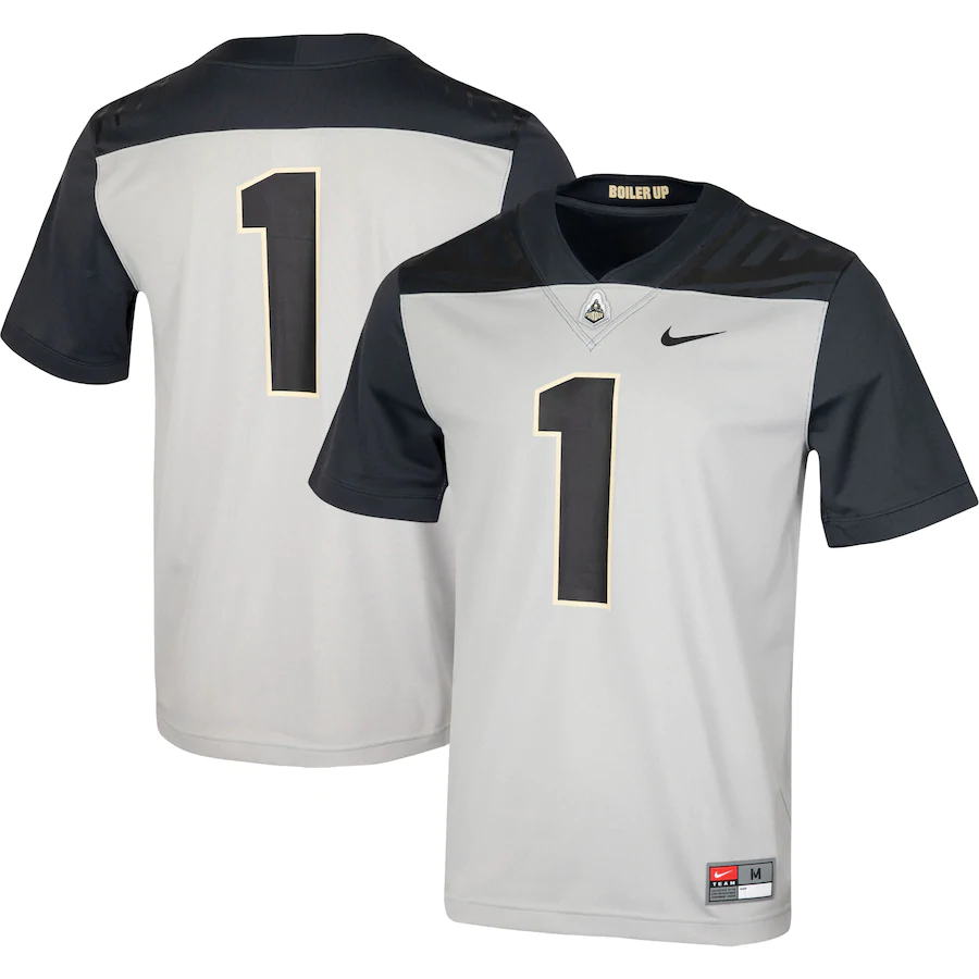 Boilermakers #1 Grey Stitched NCAA Jersey - Click Image to Close