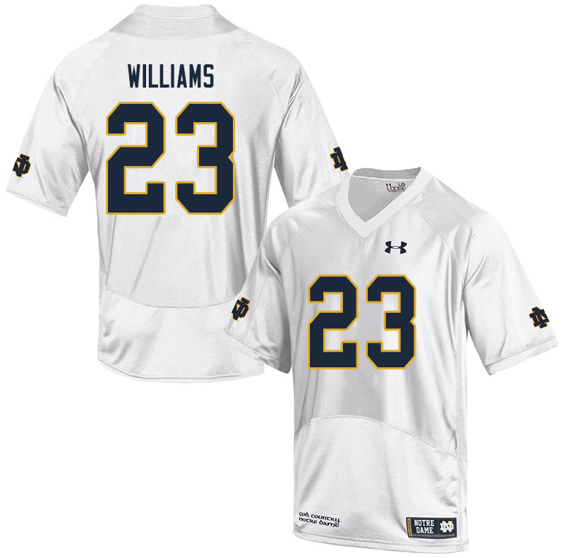 Fighting Irish #23 Kyren Williams White Stitched NCAA Jersey