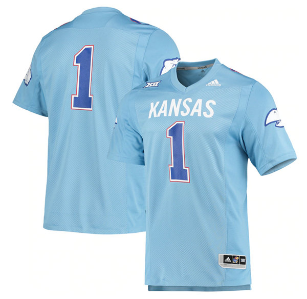 Kansas Jayhawks #1 Light Blue Stitched Jersey