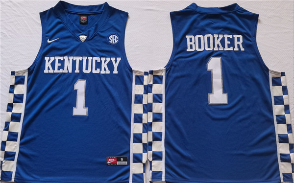 Kentucky Wildcats #1 BOOKER Blue Stitched Jersey