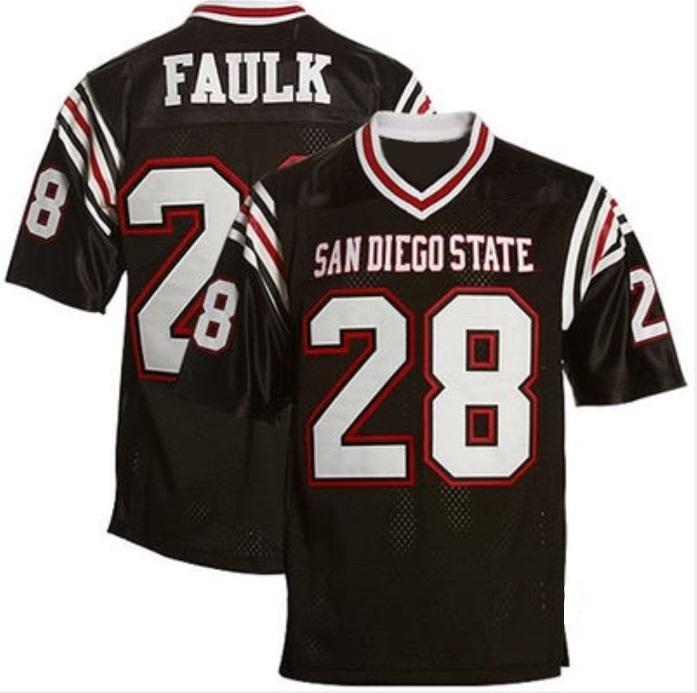 San Diego State Aztecs #28 Marshall Faulk Black College Football Throwback Stitched NCAA Jersey