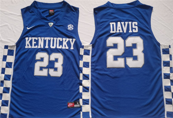 Kentucky Wildcats #23 Anthony Davis Blue Stitched Jersey - Click Image to Close