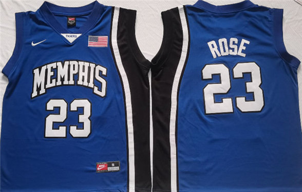 Memphis Tigers #23 Derrick Rose Blue Stitched Jersey