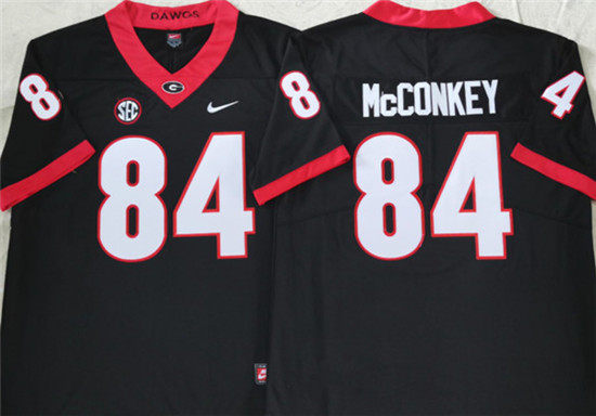 Georgia Bulldogs #84 McCONKEY Black College Football Stitched Jersey