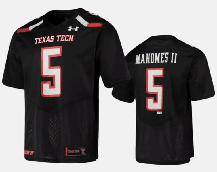 Texas Tech Red Raiders #5 Patrick Mahomes II Black Game NCAA Jersey