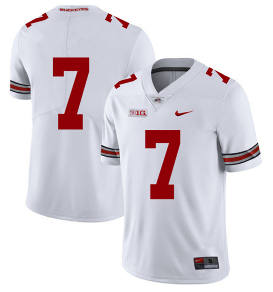 Ohio State Buckeyes #7 White Stitched NCAA Jersey