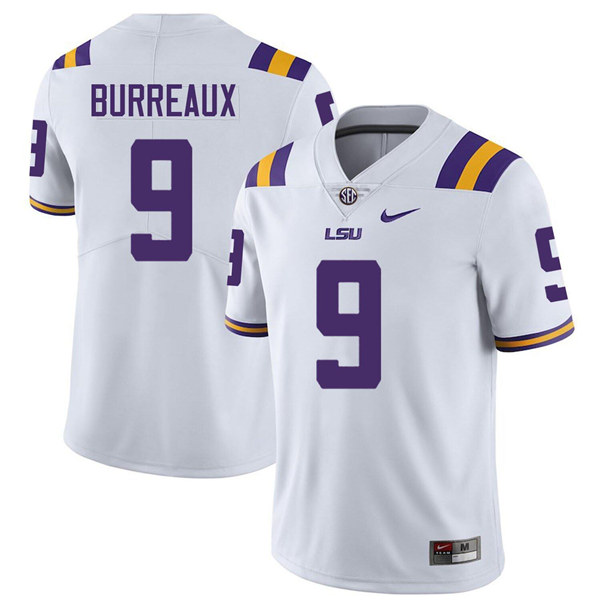 LSU Tigers #9 Joe Burreaux White Limited Stitched NCAA Jersey